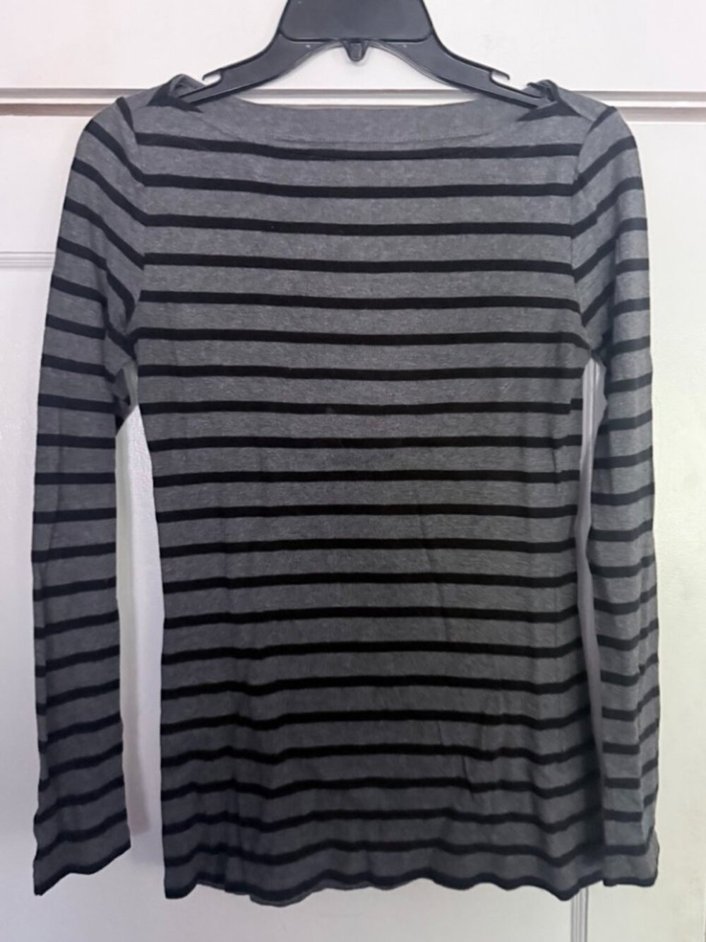 Grey and White‎ Stripes Gap Boatneck Top